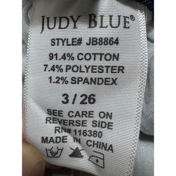 Judy Blue Mid Rise Skinny Fit Distressed Ripped Blue Jeans‎ Womens Size 3/26 NWT - Picture 10 of 11